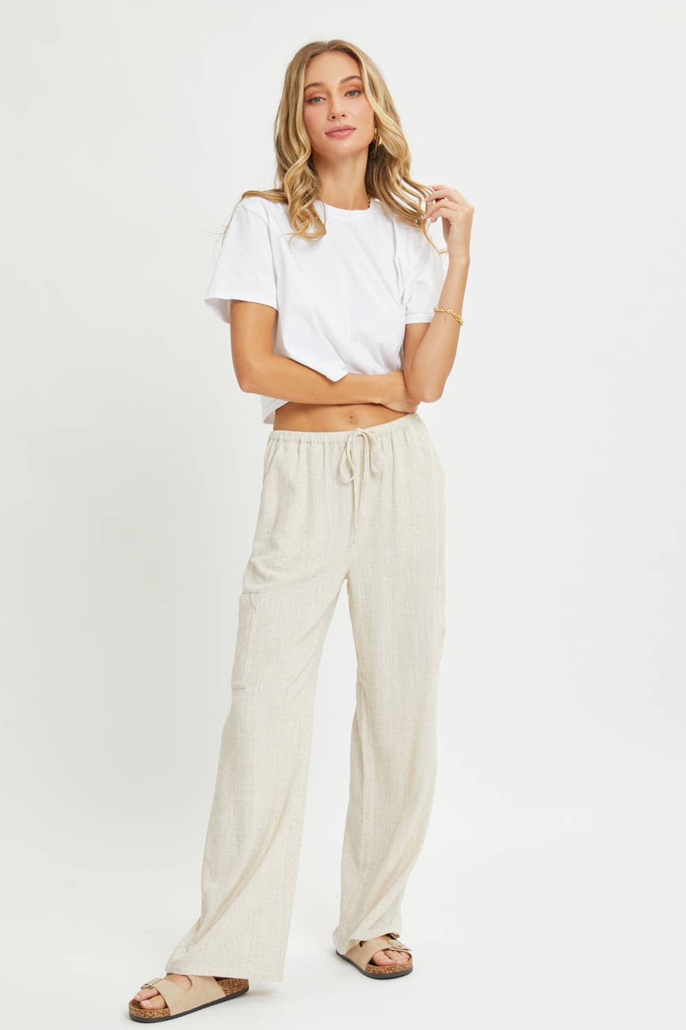Linen Pull-On Pants