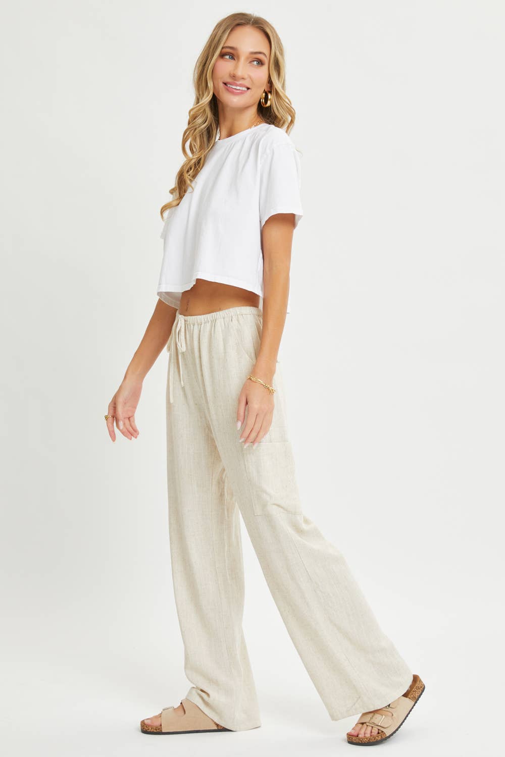 Linen Pull-On Pants