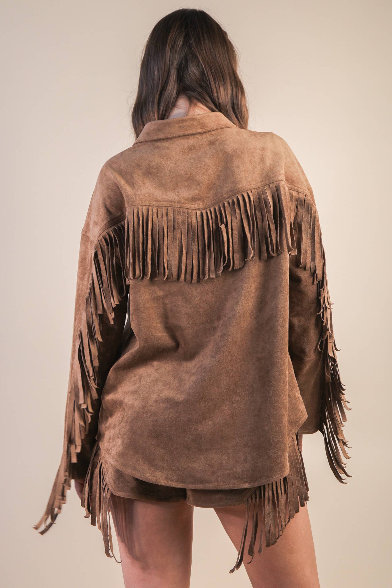 Suede Fringe Shacket