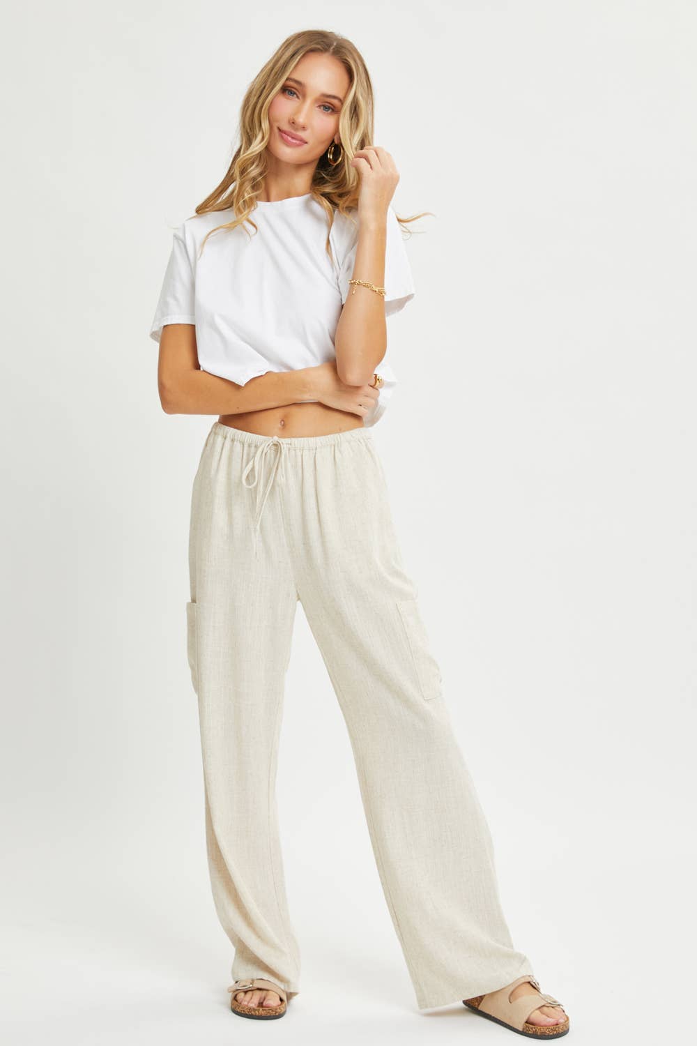 Linen Pull-On Pants