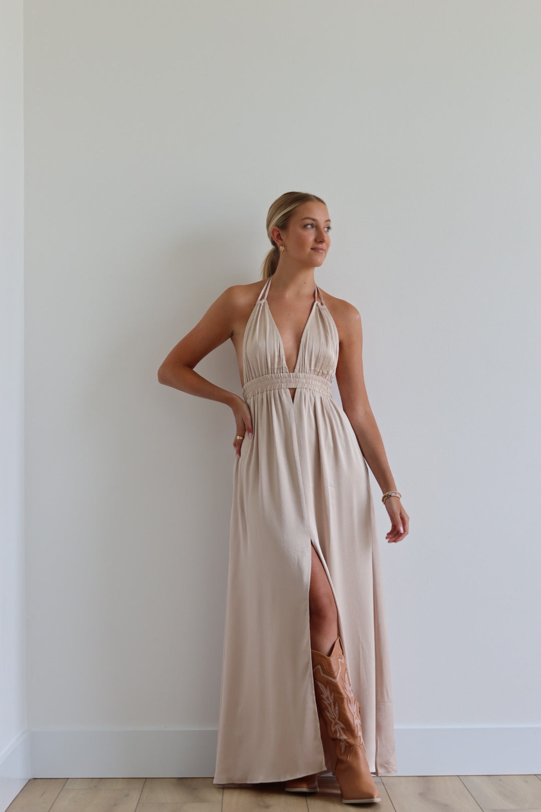 Deep V Maxi Dress