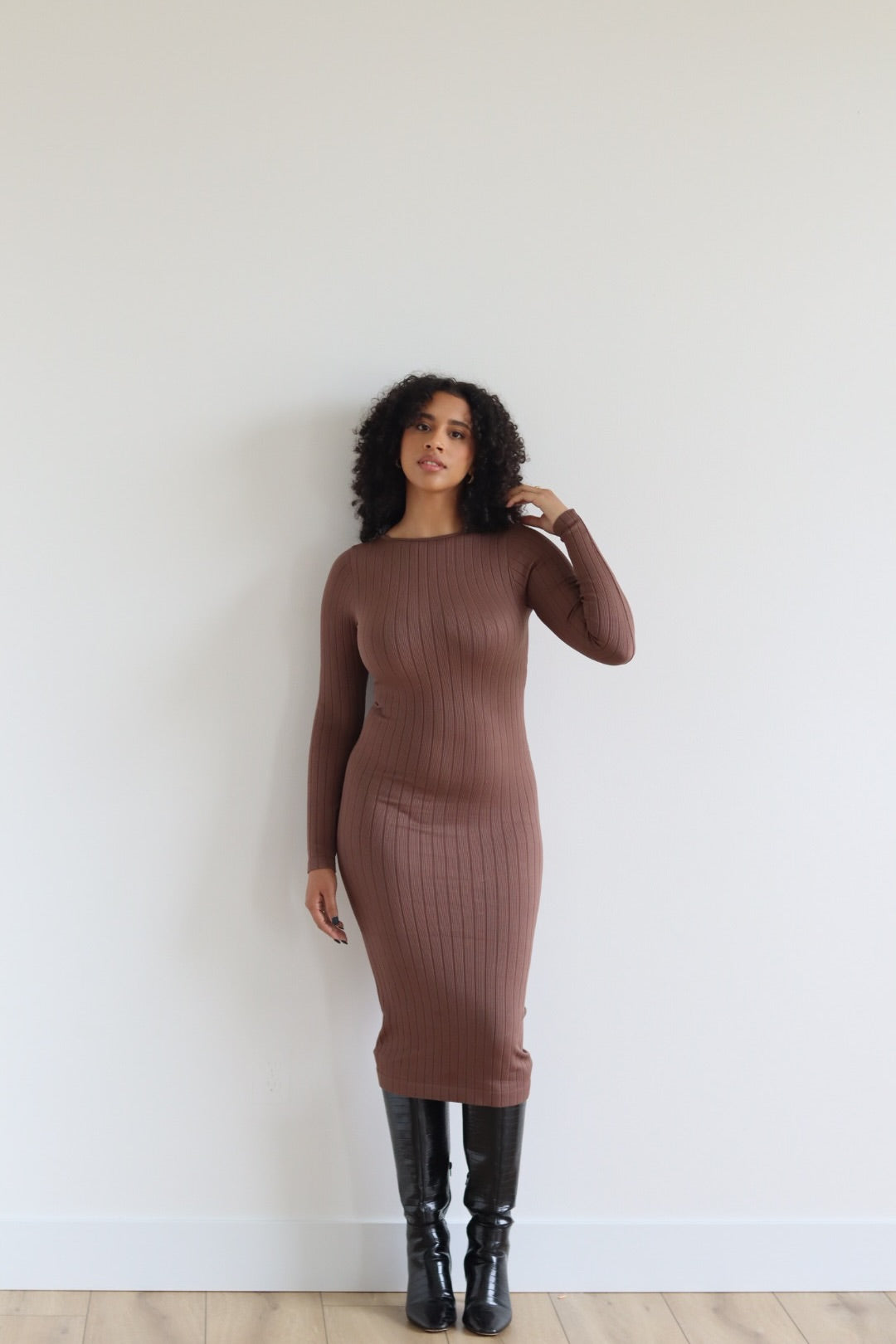 Seamless Ribbed Midi Dress