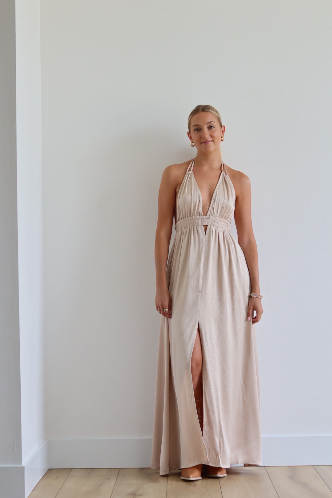 Deep V Maxi Dress