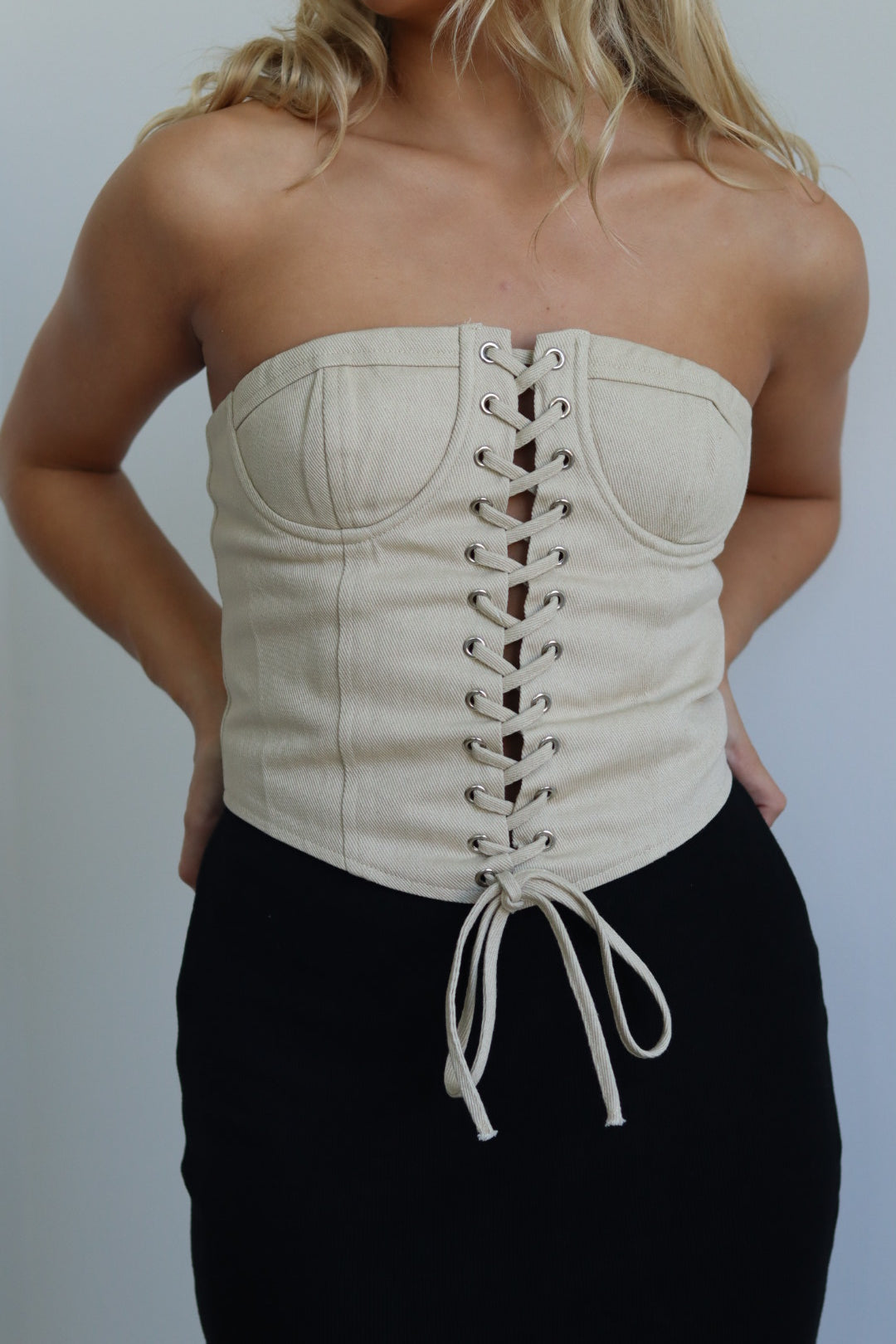 Bustier Lace Up Top