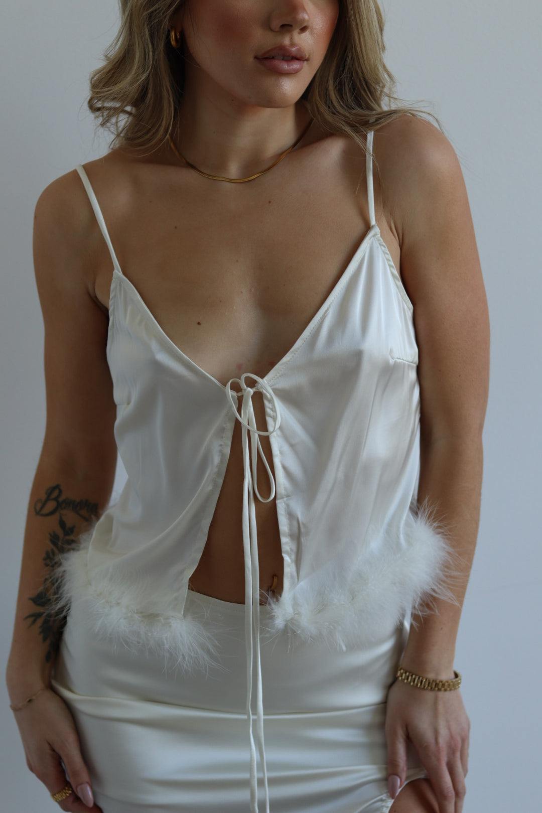 Fur Top and Maxi Skirt Set